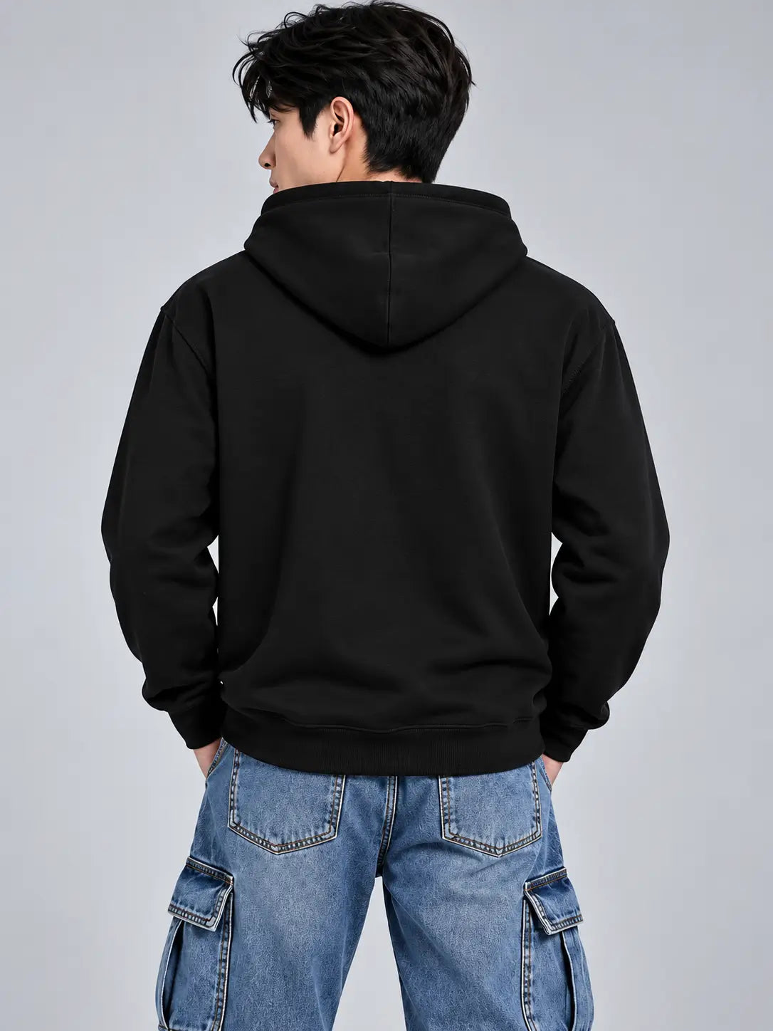 Oversized Black Hoodie (Printed)