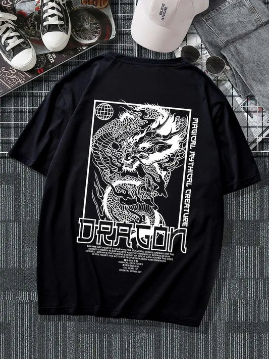 Guys Dragon Print Tee