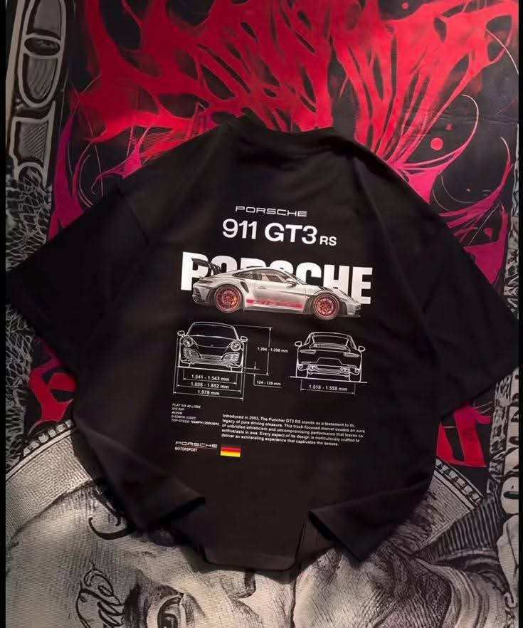 Black Oversize shirt with Porsche 911 GT3 RS UHFashion.store